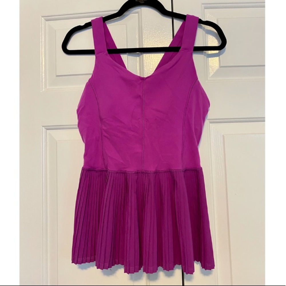 Purplish Lululemon Tank— cut out & pleated